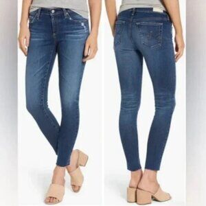 Adriano Goldschmied The Legging Ankle Mid Rise Skinny Raw Hem Jeans Size 29